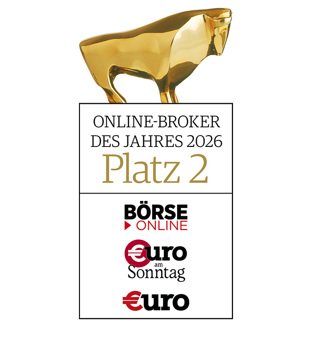Auszeichnung Goldener Bulle Online-Broker des Jahres 2026 Auszeichnung Goldener Bulle Online-Broker des Jahres 2026