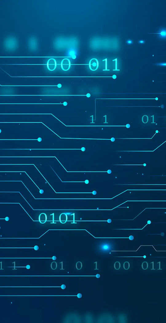 Futuristisches Design bestehend aus zahlen und Linien.