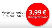3,99 Euro Orderprovision* pro Trade & 2,90 % p.a. auf das Tagesgeld